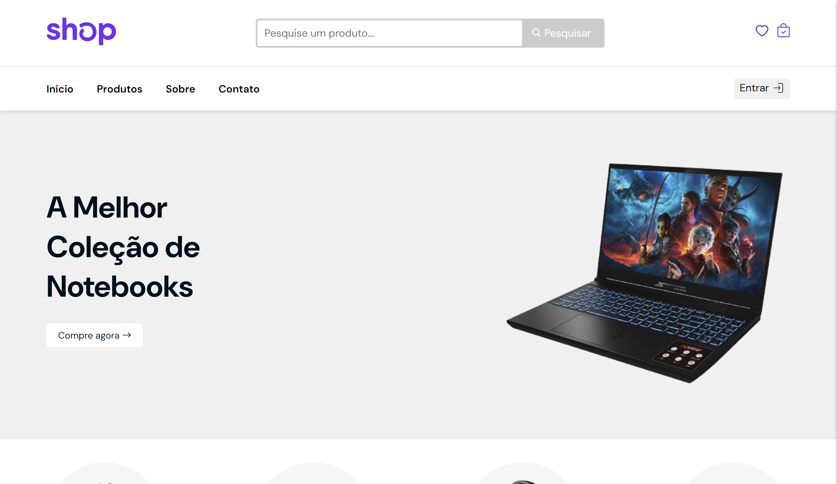 Screenshot Loja Ecommerce